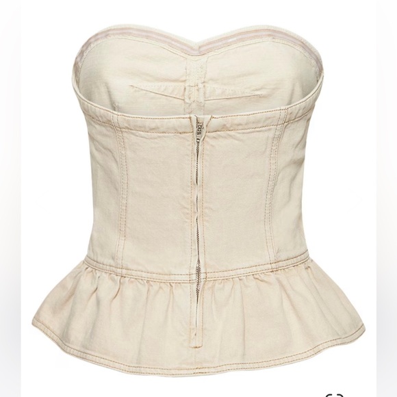 NWOT Isabel Marant Etoile Solizinia Cotton Denim Strapless Top SZ 44/US 12 - Picture 4 of 7